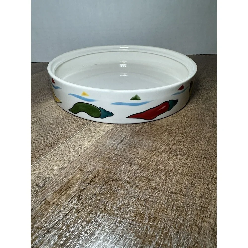 La Fiesta Chili Tortilla Holder Hand Painted 9